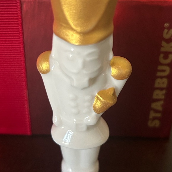 🎄Starbucks Ceramic White With Gold Accents Ornaments Set 2012 NWT - Picture 6 of 14